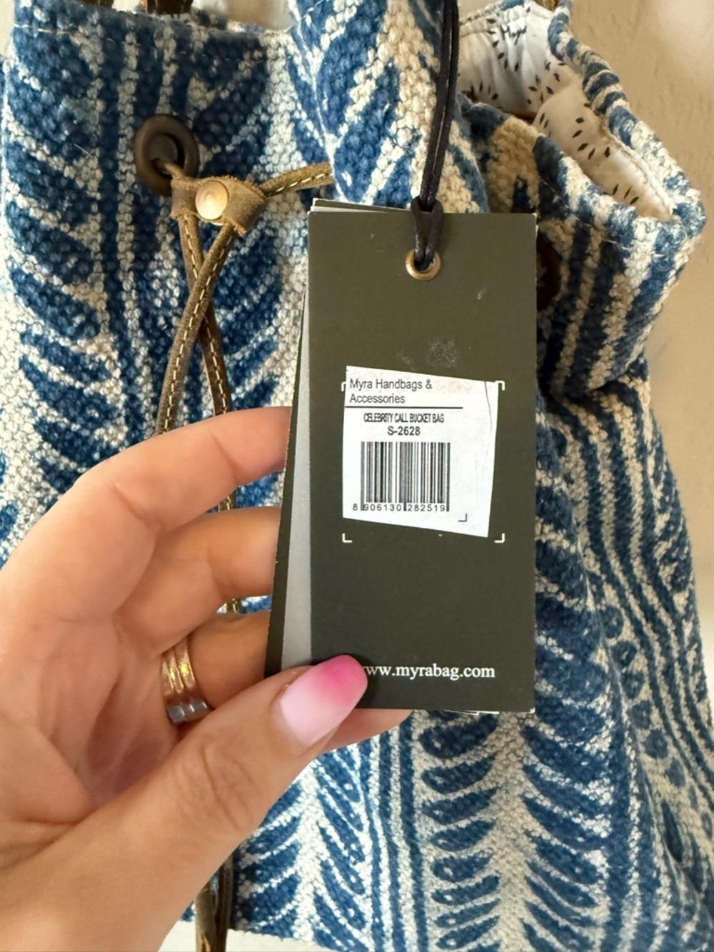 NWT - Myra Blue Raindrop Bucket Bag - Picture 11 of 11